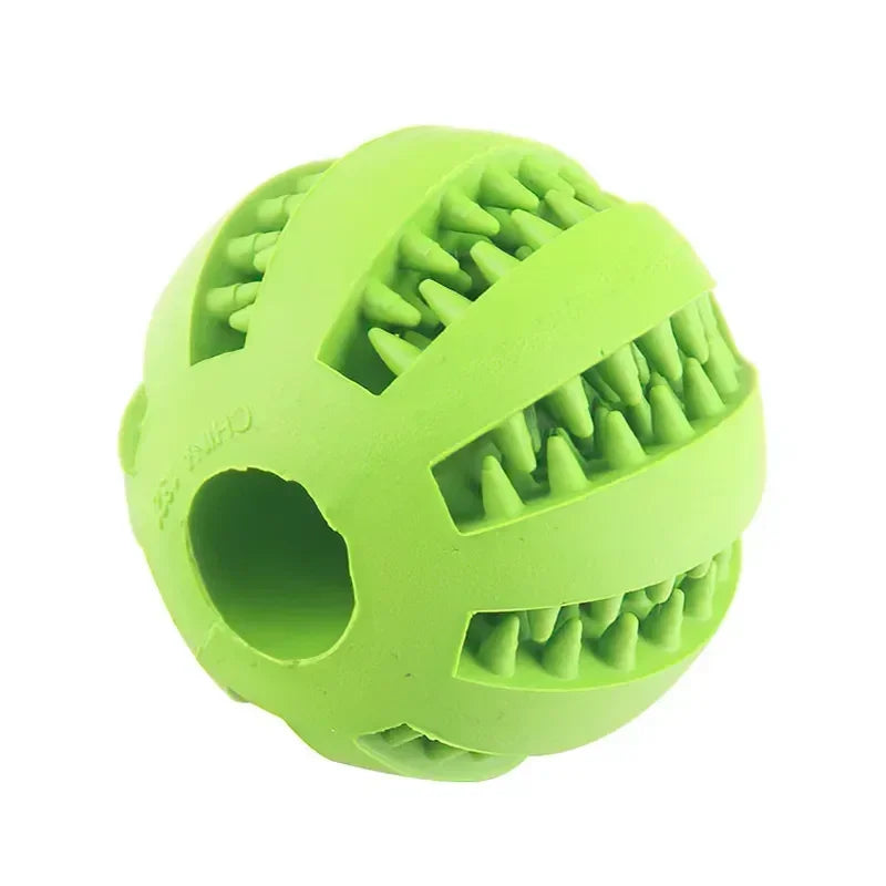 Interactive Rubber Dog Chew Ball - Teeth Cleaning & Training Toy