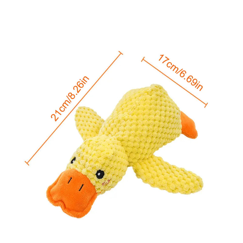 Calming Duck Plush Toy with Quacking Sound - Interactive Chew Pillow for Dogs