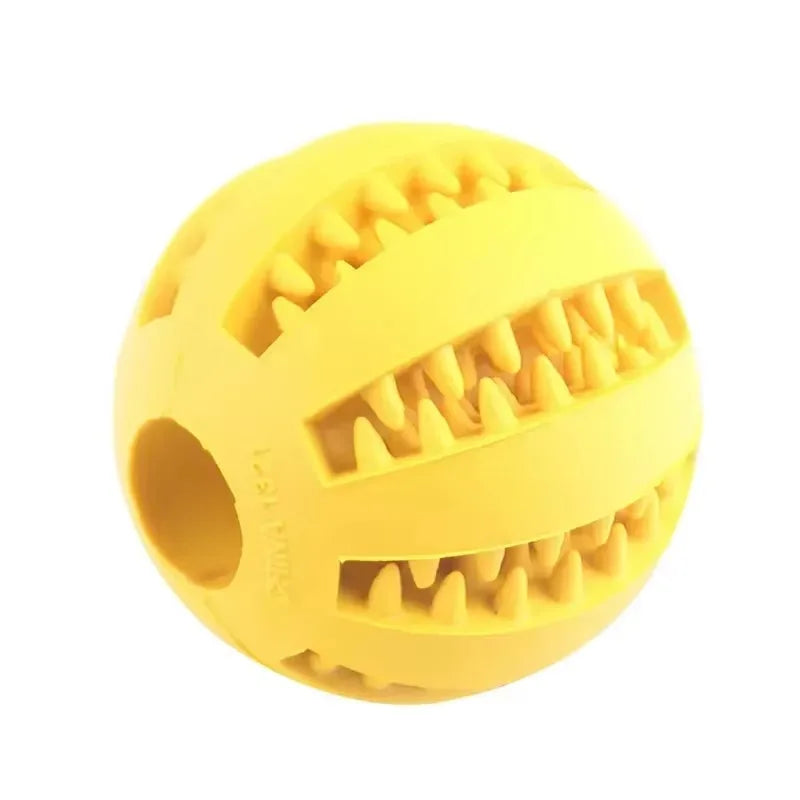 Interactive Rubber Dog Chew Ball - Teeth Cleaning & Training Toy