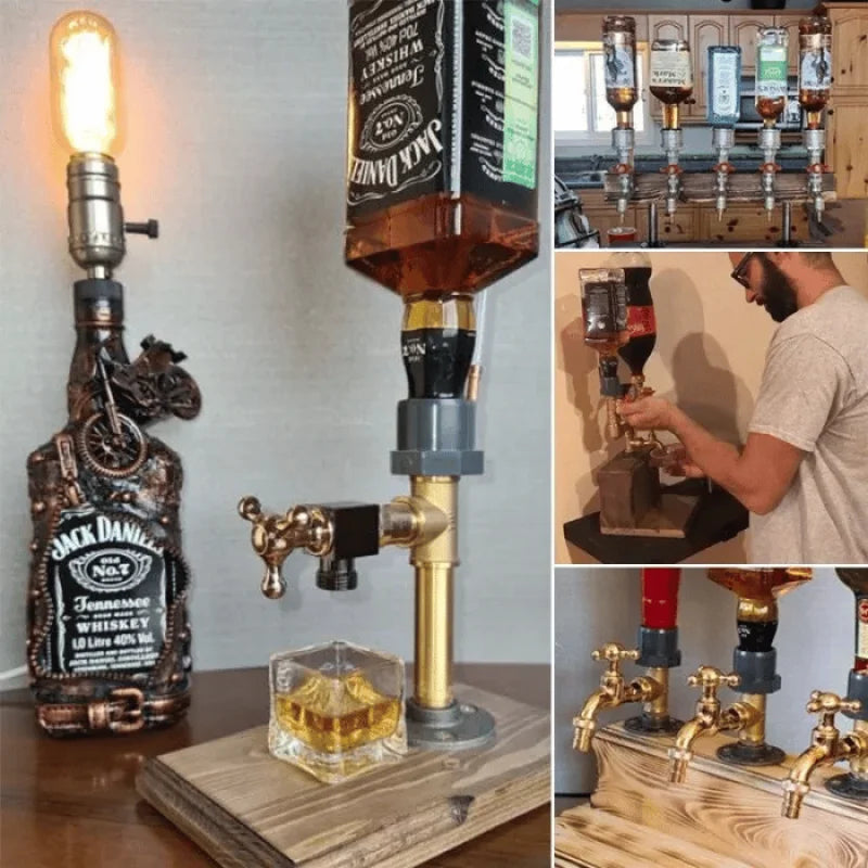 Handmade Bar Dispenser with Brass Taps