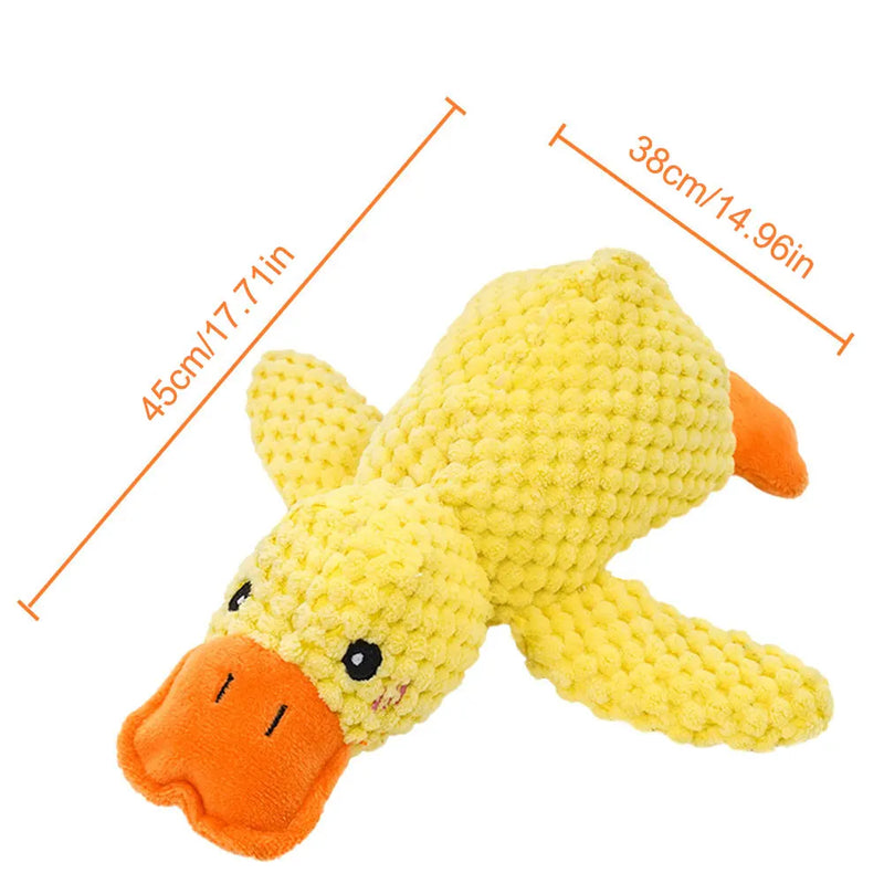 Calming Duck Plush Toy with Quacking Sound - Interactive Chew Pillow for Dogs