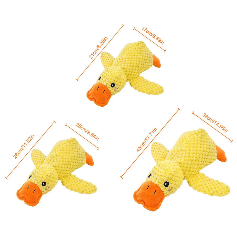 Calming Duck Plush Toy with Quacking Sound - Interactive Chew Pillow for Dogs