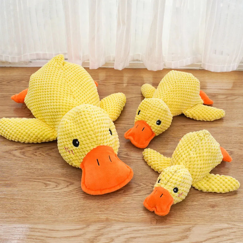 Calming Duck Plush Toy with Quacking Sound - Interactive Chew Pillow for Dogs