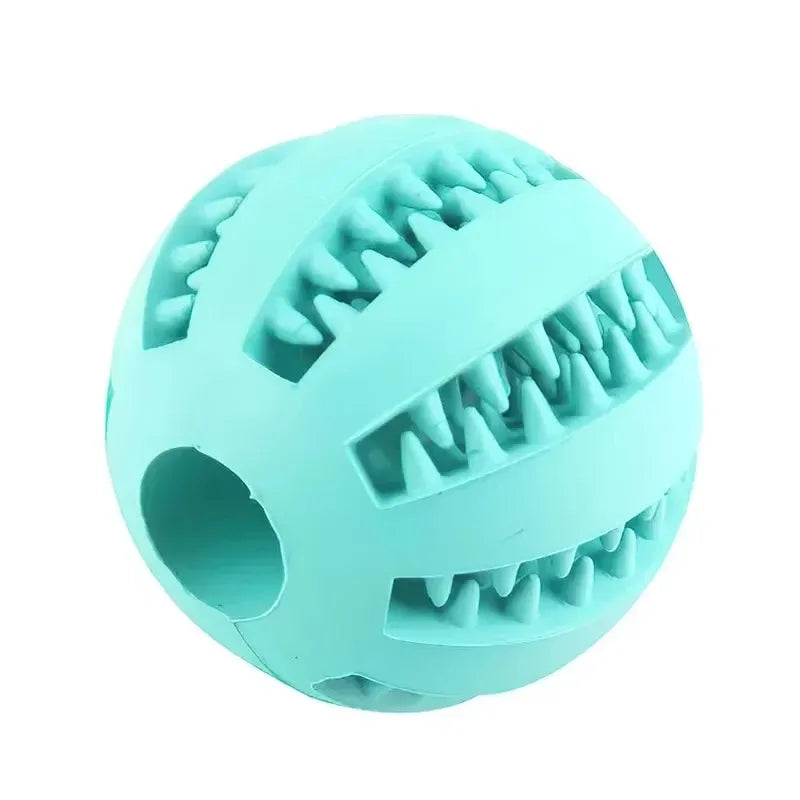 Interactive Rubber Dog Chew Ball - Teeth Cleaning & Training Toy